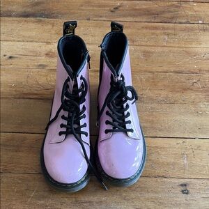 Girls Dr. Martens Pink Combat Boots Patent Leather size 3
